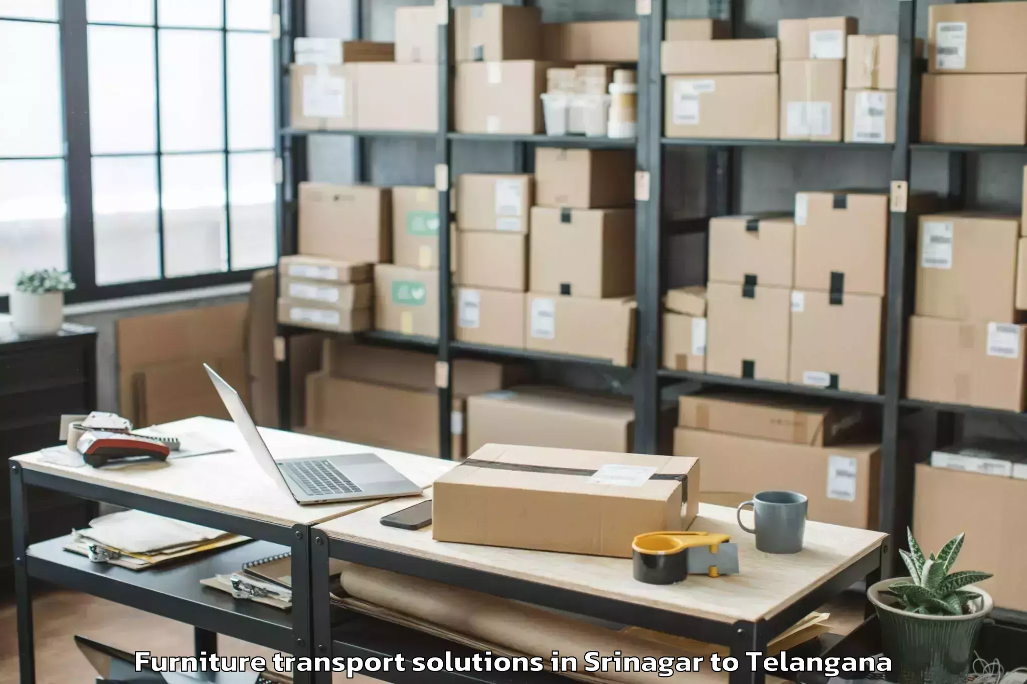 Top Srinagar to Yadagirigutta Furniture Transport Solutions Available